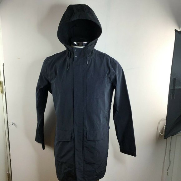 Folk Dark Blue Overcoats Single Breasted Snap SZ M